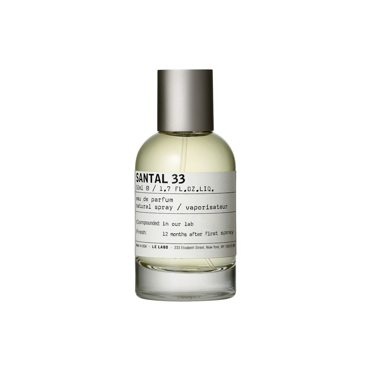 Santal 33 perfume bottle on a white background