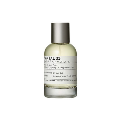 Santal 33 perfume bottle on a white background